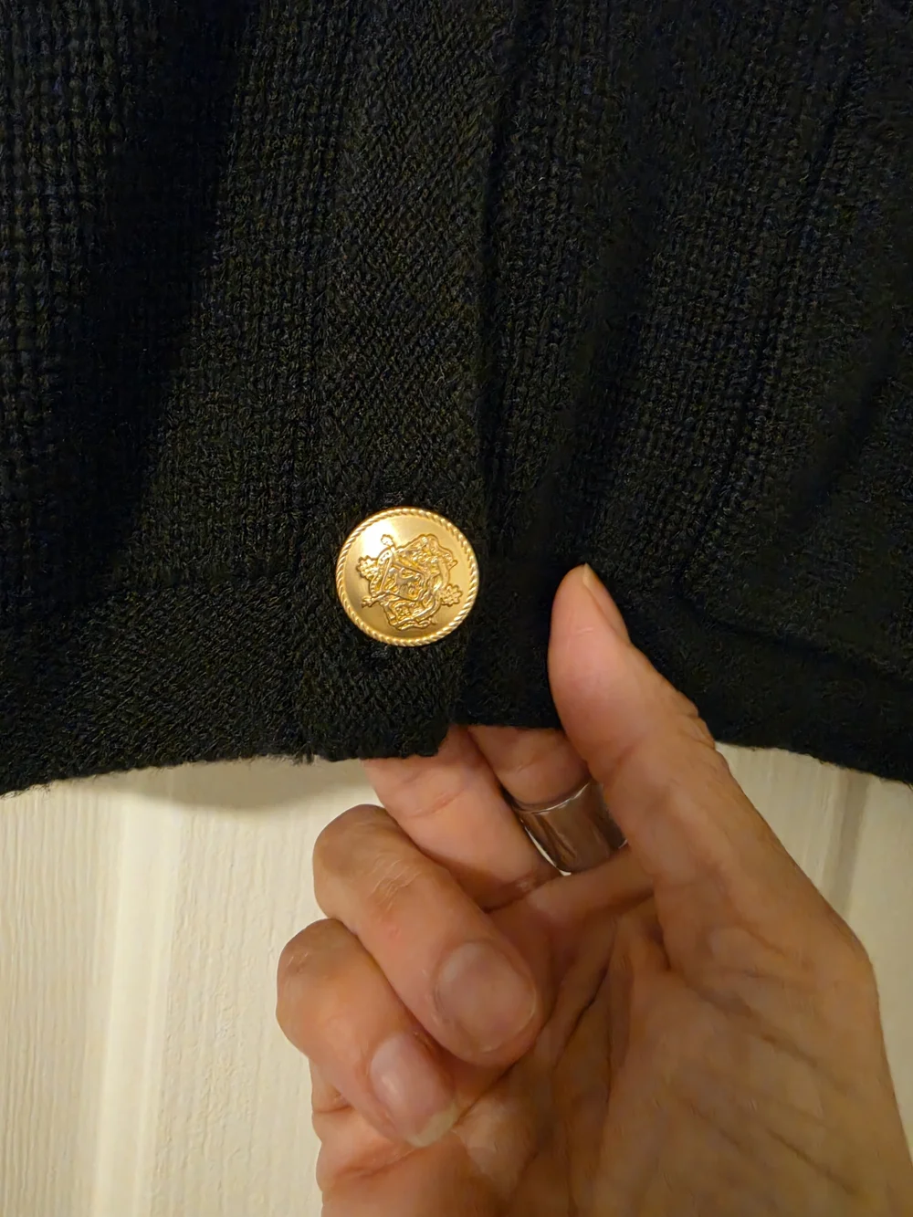 J. Crew Emilie Sweater Lady Black Cardigan with Gold Buttons